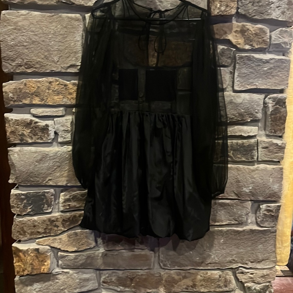 Black sheer top dress.